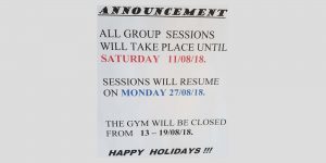 summer holidays classes 2018