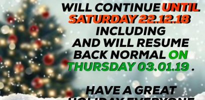 xmas group classes holidays 2018