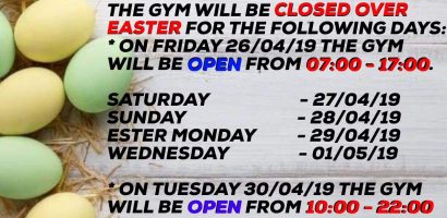 easter holidays gym 2019