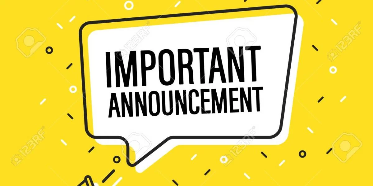 Male hand holding megaphone with Important Announcement speech bubble. Loudspeaker. Banner for business, marketing and advertising. Vector illustration.