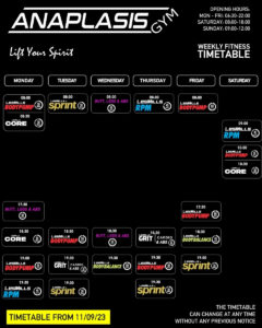 class timetable sep23