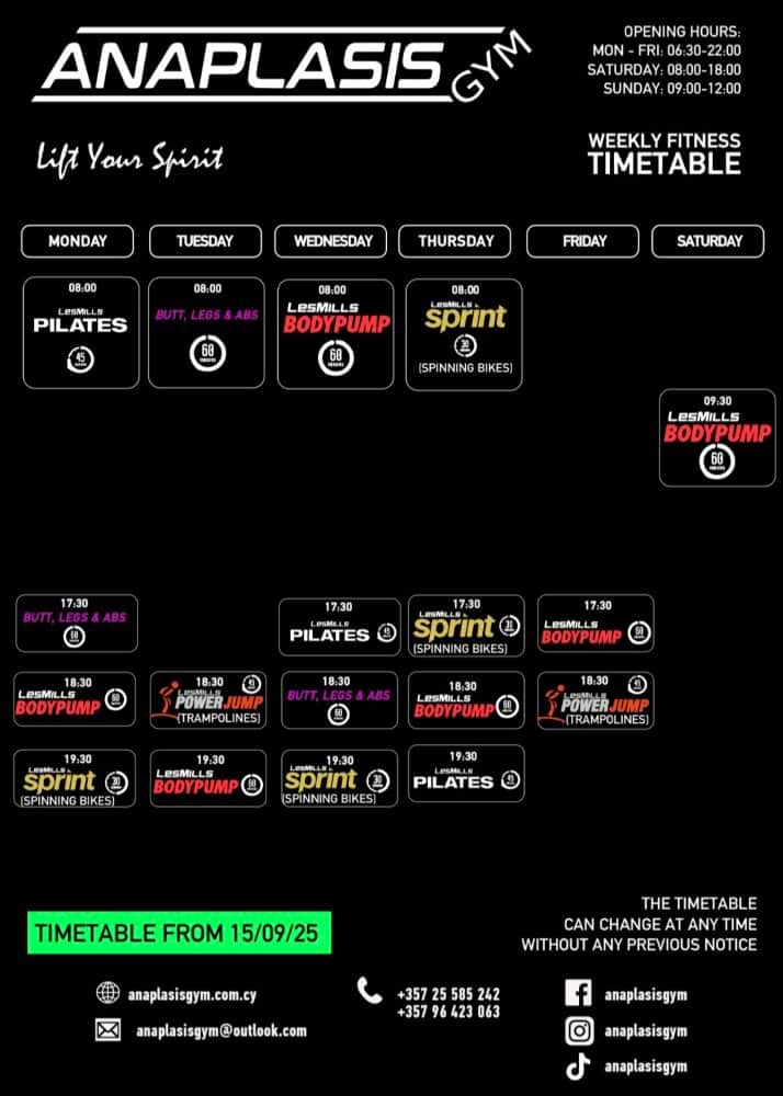 classes timetable sep25