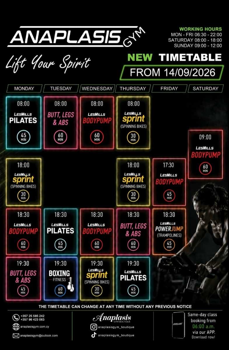 classes timetable sep26